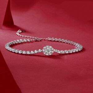 Certified 0.5ct Moissanite Diamond S925 Silver Luxury Bracelet